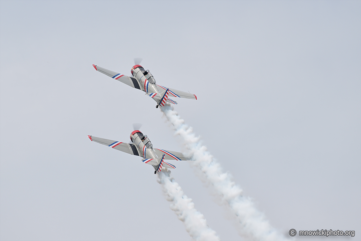 MN9_6157 copy.jpg - Warbird Thunder Airshow,  a two aircraft (SNJ/T-6 Texan) precision aerobatic formation